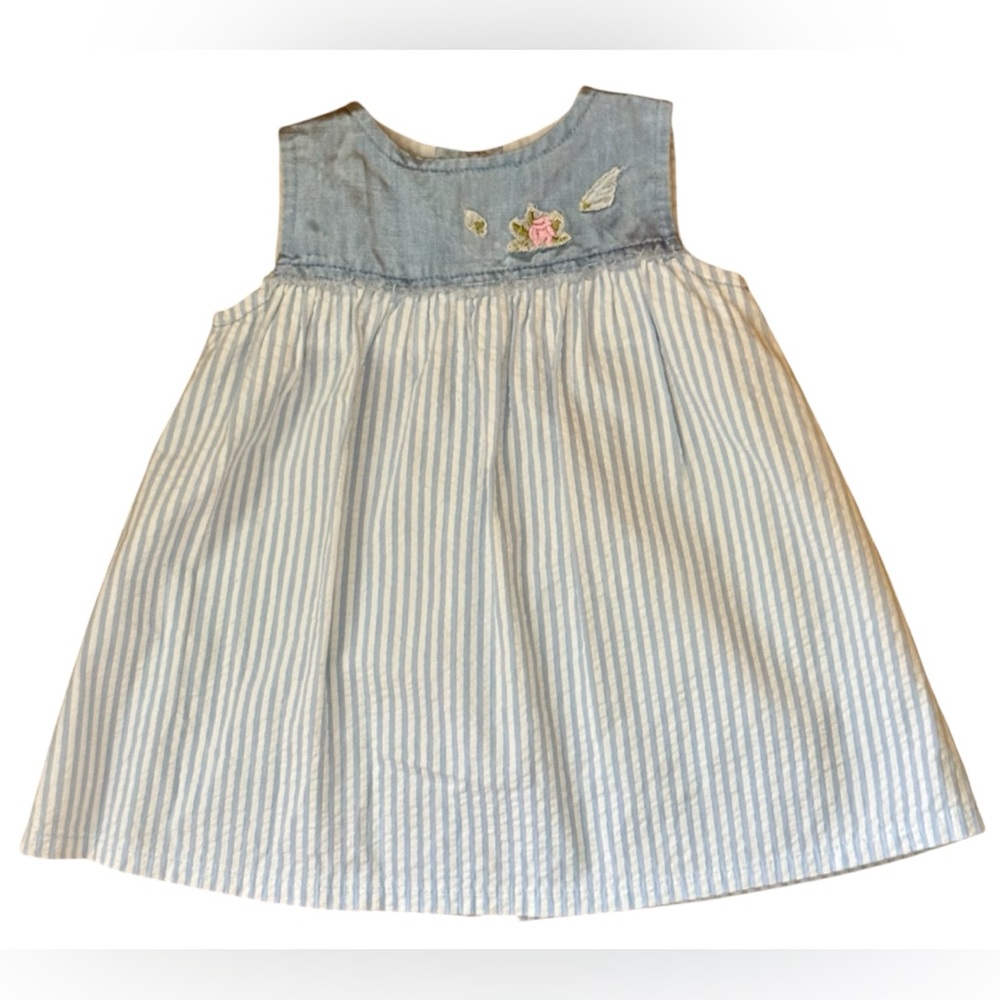 Baby Graziella Striped Blue and White baby Dress size 1 made in Italy